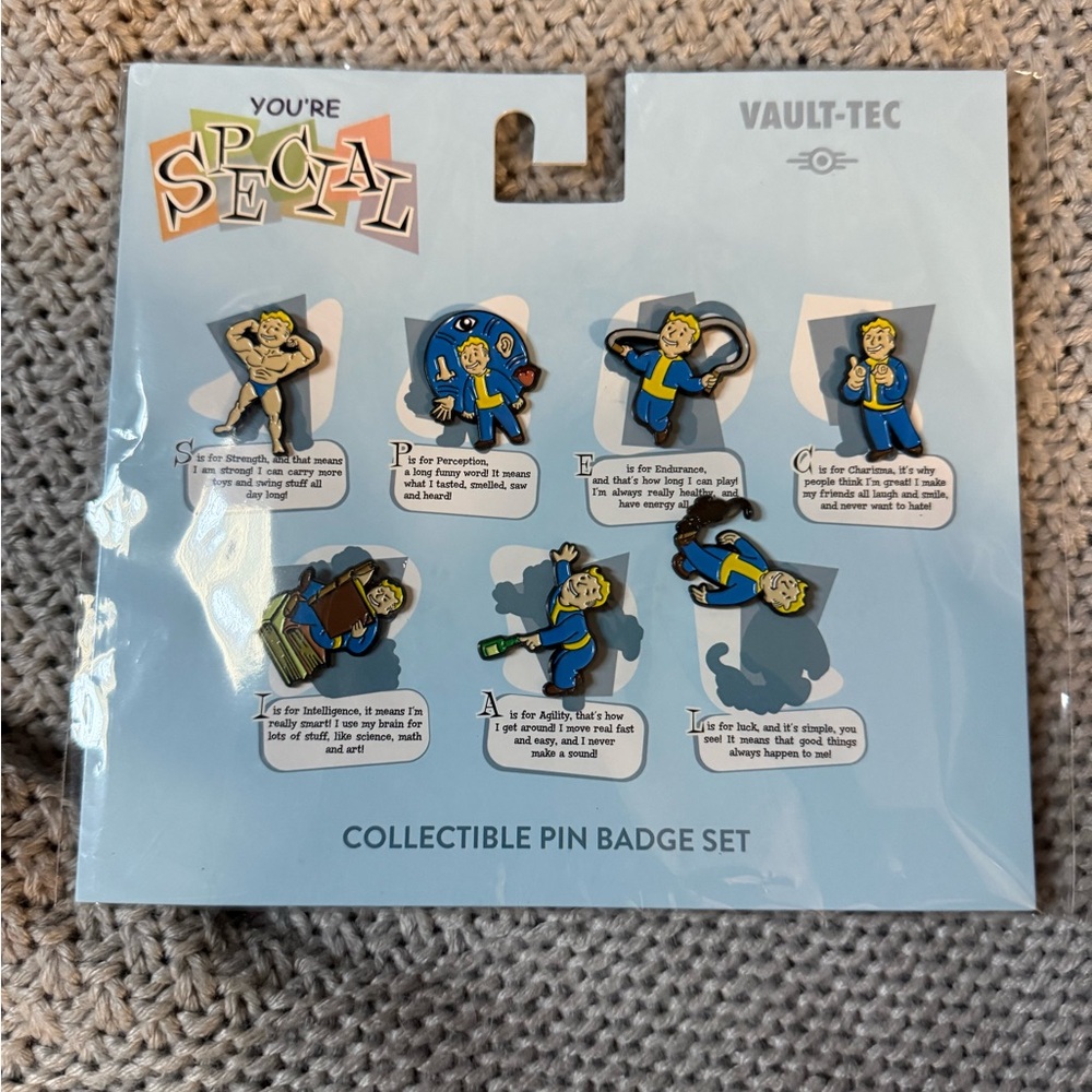 Vault-Tec Collectible Pin Badges - Set of 7 Fallout Pins - Limited Edition